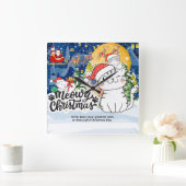 Kerstmis met Miauw Vierkante Klok (Huis)