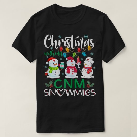 Kerstmis met mijn CNM Snowmies Nurse Stetho T-shirt (Design voorkant)