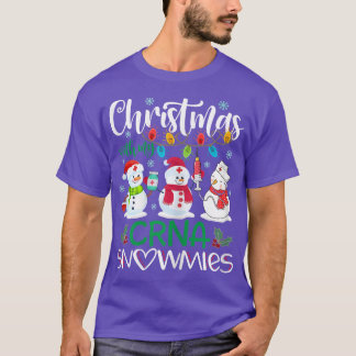 Kerstmis met mijn CRNA Snowmies Nurse Steth T-shirt