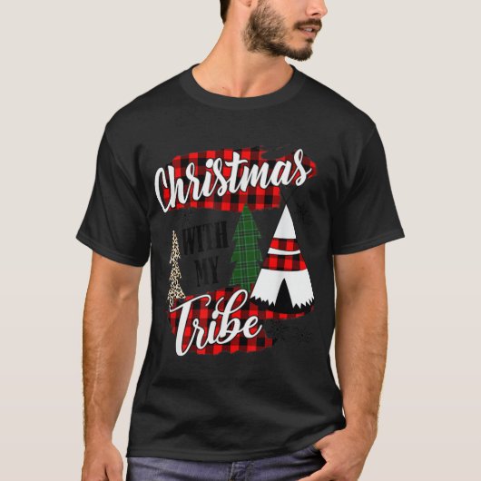 kerstmis met mijn drievoudige pyjama - gezinluipaa t-shirt (Voorkant)