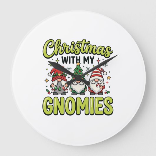 Kerstmis Met Mijn Dwergen Dwerg Ontwerp Grote Klok (Voorkant)