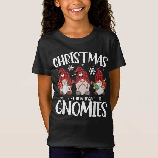 Kerstmis met mijn Gnomen Buffalo Red Pset Gnome T-shirt (Voorkant)