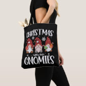 Kerstmis met mijn Gnomen Buffalo Red Pset Gnome Tote Bag (Dichtbij)