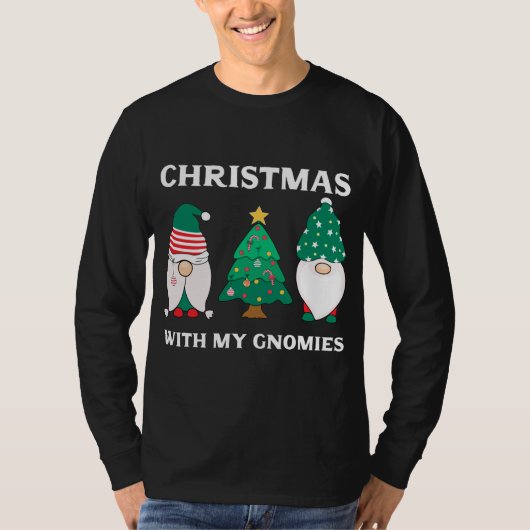 Kerstmis met mijn Gnomen Funny Gnome Pun Xmas Gno T-shirt (Voorkant)
