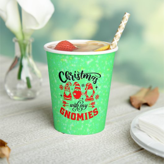 Kerstmis met mijn gnomen - Funny Red Green Papieren Bekers (Insitu)