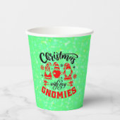 Kerstmis met mijn gnomen - Funny Red Green Papieren Bekers (Voorkant)