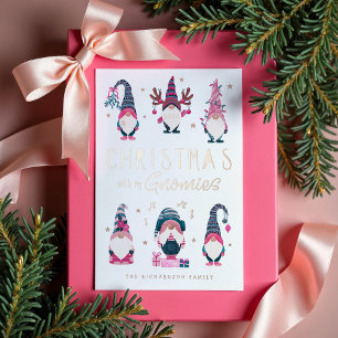 Kerstmis met mijn Gnomen Grapny Gnomen Characters Folie Feestdagenkaart