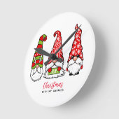 Kerstmis met mijn gnomen ronde klok (Hoek)