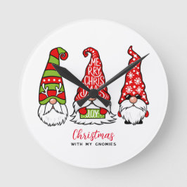 Kerstmis met mijn gnomen ronde klok