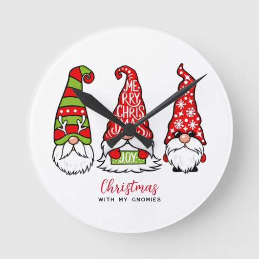 Kerstmis met mijn gnomen ronde klok (Voorkant)