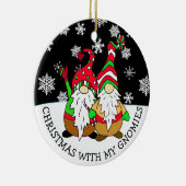 Kerstmis met mijn Gnomies Keramisch Ornament (Rechts)