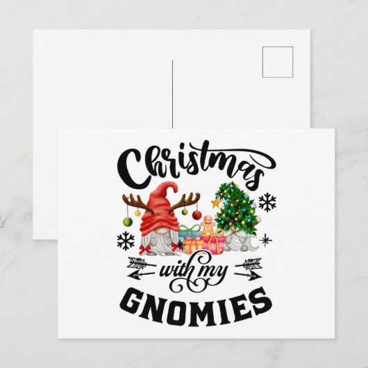 Kerstmis met mijn Gnomies-kerst Briefkaart (Voorkant / Achterkant)