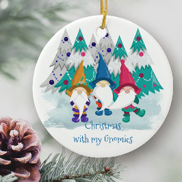Kerstmis met mijn Gnomies Personalized Gnome Keramisch Ornament