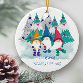 Kerstmis met mijn Gnomies Personalized Gnome Keramisch Ornament