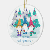 Kerstmis met mijn Gnomies Personalized Gnome Keramisch Ornament (Links)