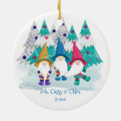 Kerstmis met mijn Gnomies Personalized Gnome Keramisch Ornament (Achterkant)