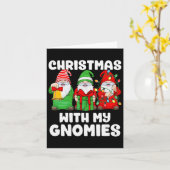 Kerstmis met mijn Gnomies Santa Gnome Funny Famili Kaart (Gele Bloem)