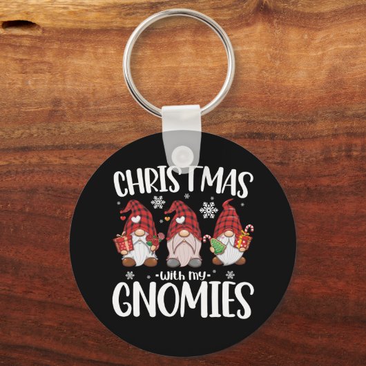 Kerstmis met mijn kabouters Buffalo rood geruit ka Sleutelhanger (Voorkant)