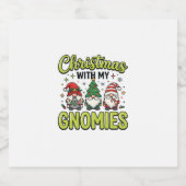Kerstmis Met Mijn Kabouters Kabouter Ontwerp Sparkling Wijnetiket (Enkel label)