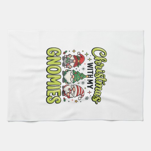 Kerstmis Met Mijn Kabouters Kabouter Ontwerp Theedoek (Horizontaal)