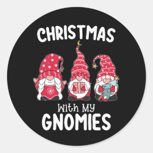 Kerstmis met mijn kabouters vakantie kabouter ronde sticker