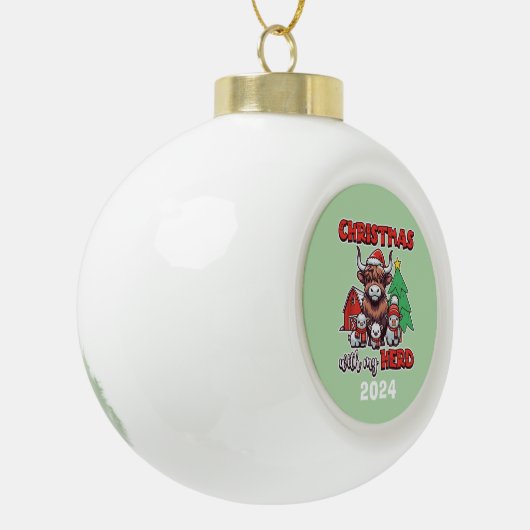 Kerstmis met mijn kudde keramische bal ornament (Links)