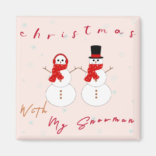 Kerstmis Met Mijn Sneeuwman Leuke Kerstmagneet Magneet