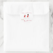 Kerstmis Met Mijn Sneeuwman | Leuke Kerststicker Ronde Sticker (Tas)