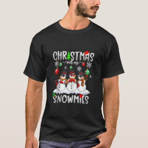 Kerstmis met mijn Snowmies Santa Familie Kerstmis T-shirt