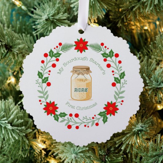 Kerstmis met mijn Sourdough Start Ornament Kaart (Insitu (Drie))