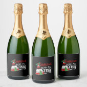 Kerstmis met mijn stam sparkling wijnetiket (Flessen)