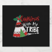 Kerstmis met mijn stam sparkling wijnetiket (Enkel label)