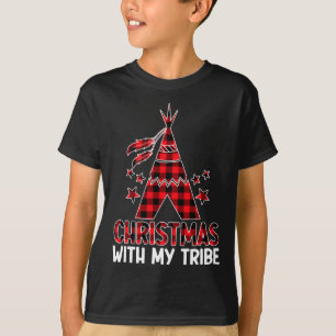 Kerstmis met mijn stammen Xmas Buffalo Plaid Famil T-shirt