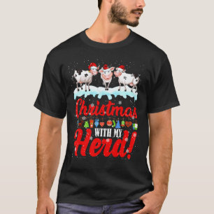 Kerstmis met mijn trottoirlichte kerstman Koe T-shirt