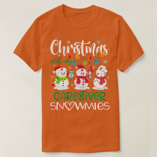 Kerstmis met mijn verzorger Snowmies Stetho T-shirt (Design voorkant)