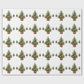 Kerstmis met minimale feestdagen Eenvoudig landnum Cadeaupapier (Vlak)