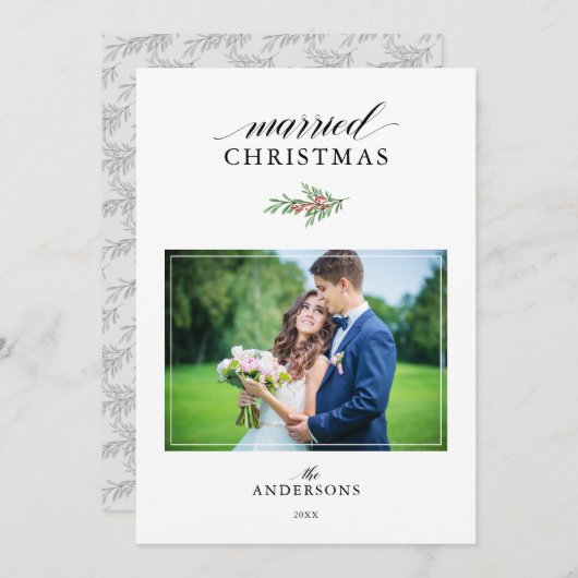 Kerstmis met minimale Pas getrouwd met kerstmis Feestdagenkaart (Voorkant / Achterkant)