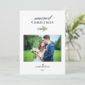 Kerstmis met minimale Pas getrouwd met kerstmis Feestdagenkaart (Staand voorkant)