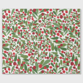 Kerstmis met Mistletoe en Hollyberries Cadeaupapier (Vlak)