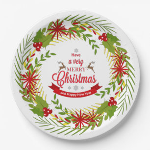 Kerstmis met Mistletoe papieren borden Bordje