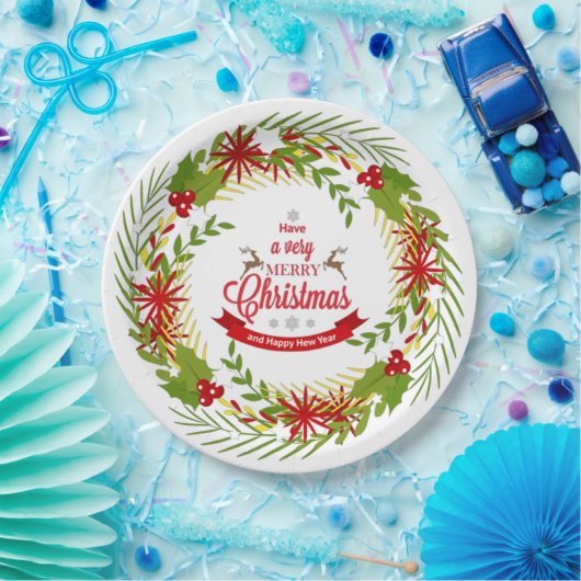 Kerstmis met Mistletoe papieren borden Papieren Bordje (Feest)