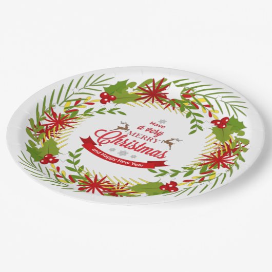 Kerstmis met Mistletoe papieren borden Papieren Bordje (Gekanteld)