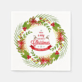 Kerstmis met Mistletoe Servetten (Voorkant)