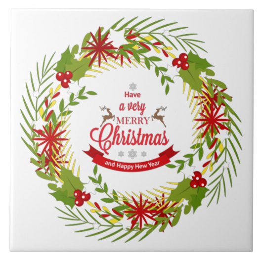 Kerstmis met Mistletoe Tegeltje (Voorkant)