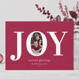 Kerstmis met moderne aangepaste gezinsfoto feestdagenkaart