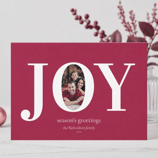 Kerstmis met moderne aangepaste gezinsfoto feestdagenkaart