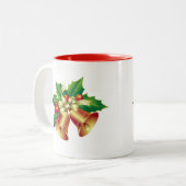 Kerstmis met Mok-Holly Bells Tweekleurige Koffiemok (Voorkant links)