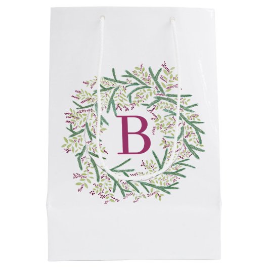 Kerstmis met monogram medium cadeauzakje (Achterkant)