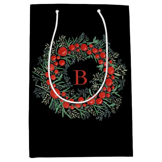 Kerstmis met monogram medium cadeauzakje (Voorkant)