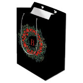 Kerstmis met monogram medium cadeauzakje (Achterkant Gekanteld)